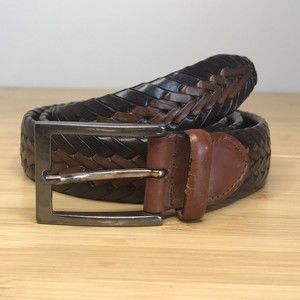 Leather Island Bill Lavin sz 42 Woven Two-Tone Men’s Belt